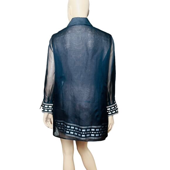 Gianfranco Ferre Vintage 100% Silk Blouse Size Fit M Long Sleeves Sheer Material - Picture 5 of 14